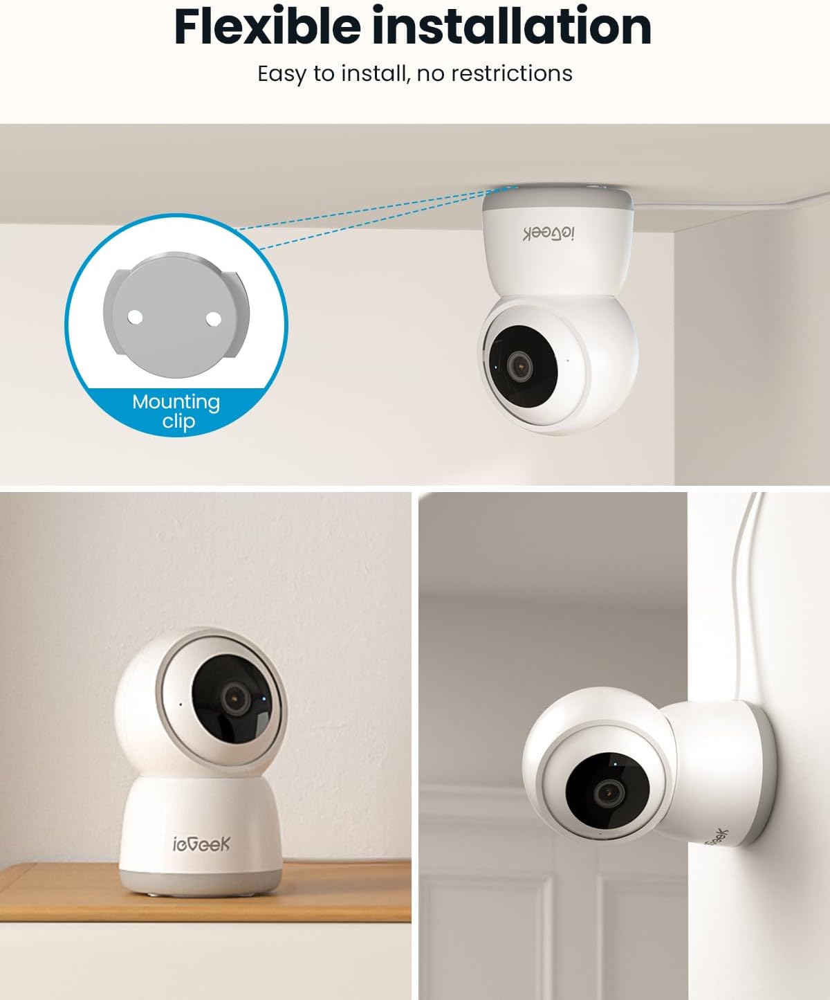 Cámara Vigilancia Interior 2K WiFi 5GHz ieGeek SC1 PTZ 360° - Imagen 3