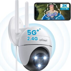 ieGeek ZS-GQ2 Cámara PTZ 360° WiFi 2K Dual Band Exterior