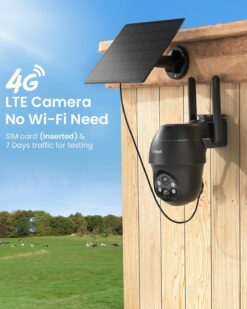 Alternative view of ieGeek S11 Negro Cámara 4G Solar | Sin WiFi, SIM Incluida