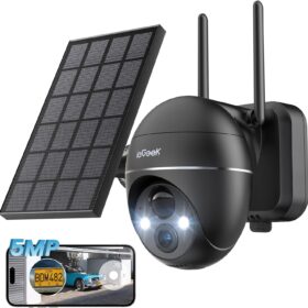 Cámara Vigilancia WiFi Solar 3K 5MP 360° PTZ Negra | ieGeek